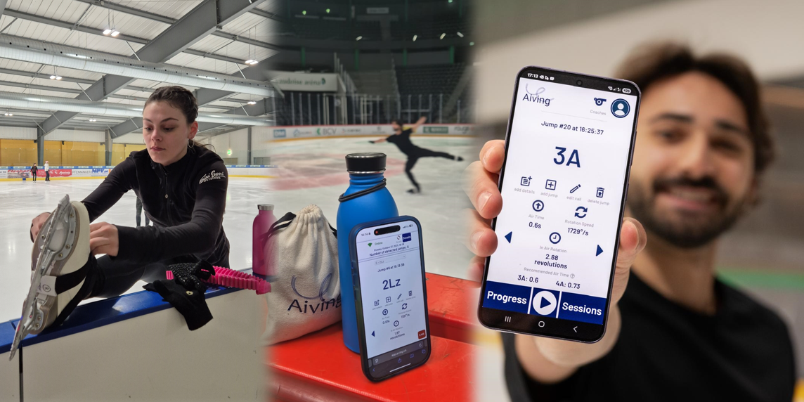 How Aiving Jump Tracker works: sensors on skates, jump measurement, instant results on phone